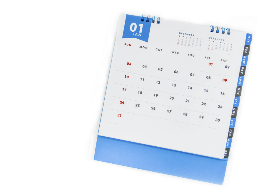 Blue Monthly Calendar